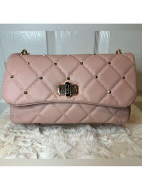 BADGLEY MISCHKA Pink Blush Diamond Quilted Bag